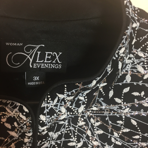 2 Piece Alex Evenings Glitter Knit Top & Cover Set - Picture 6 of 8